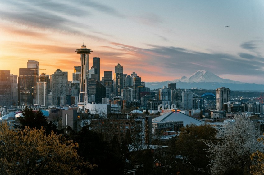 Sunset in Seattle, United States